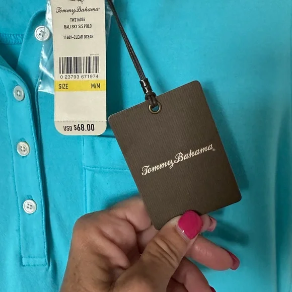 NWT Women’s Medium Tommy Bahama Blue Polo Shirt - Picture 5 of 5